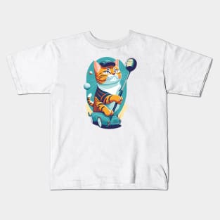 Feline Golfer: Carting to Victory! Kids T-Shirt